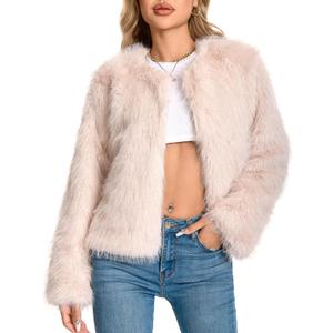 Fur Coats For Women, 2025 Plus Size Faux Fuzzy Jacket Fluffy Long Sleeve Winter Coat with Pockets. (Beige, XL)