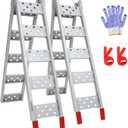 LIEKUMM 83" ATV Ramps 2-Pack, 960 lbs Capacity Folding Loading Ramps for Pickup Trucks, Heavy Duty Truck Ramps for Trailer, Lawn Mower (Silver)