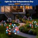 2026 4th of July Solar Stake Lights Decorations Outdoor, Waterproof LED Red White Blue Lights for Fourth of July, Patriotic Decorations Lights for Yard Garden Pathway Patio, 250th Anniversary