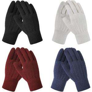 fauson Winter Gloves - 4 Pairs Winter Gloves Women Men Cold Weather Valentines Day Gifts for Her Womens Gloves