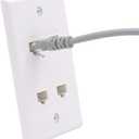 VCE UL Listed 4-Port Ethernet Wall Plate with Low Voltage Mounting Bracket, RJ45 CAT6 Wall Plate with Single Gang Bracket, White