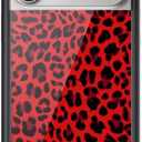 Wildflower Cases - Compatible with Apple iPhone 17 Pro Max | Protective Black Bumper, 4ft Drop Test Certified, Small Business | Leopard Animal Print Cheetah Dainty Cute Trendy | Red Meow