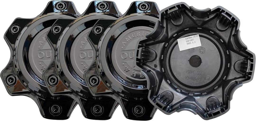 Wheel Center Cap CAP066-CA American Outlaw Gloss Black Hub Cap 4PCS