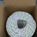 3/8 Inch x 200 Feet 4800Lbs Double Braided Polyester Rope Breaking Strength Strong Pulling Rope (White & Green)
