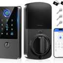 Smart Door Lock Deadbolt, Keyless Entry Door Lock with Fingerprint & Keypad,App Control,Auto Lock,Secure Electronic Digital Lock for Front Door Home Apartment Rental,Easy Installation,Matte Black