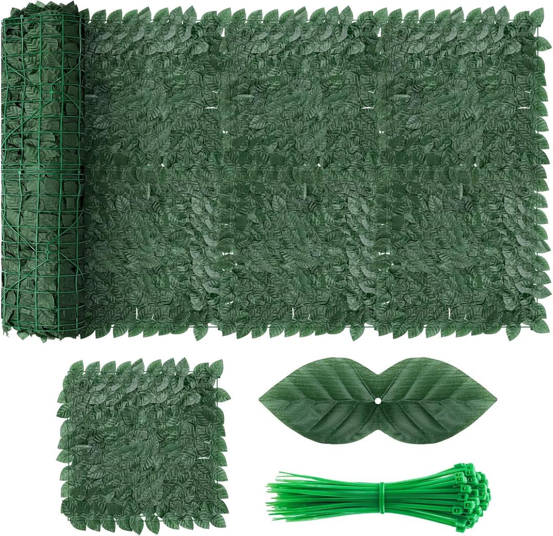 Artificial Ivy Privacy Fence Screen, 240x40 inch Dense Leaves Fence Panel, Super Privacy Greenery Wall Faux Ivy Greenery Backdrop Ivy for Patio, Balcony, Garden, Backyard Indoor Outdoor Decor