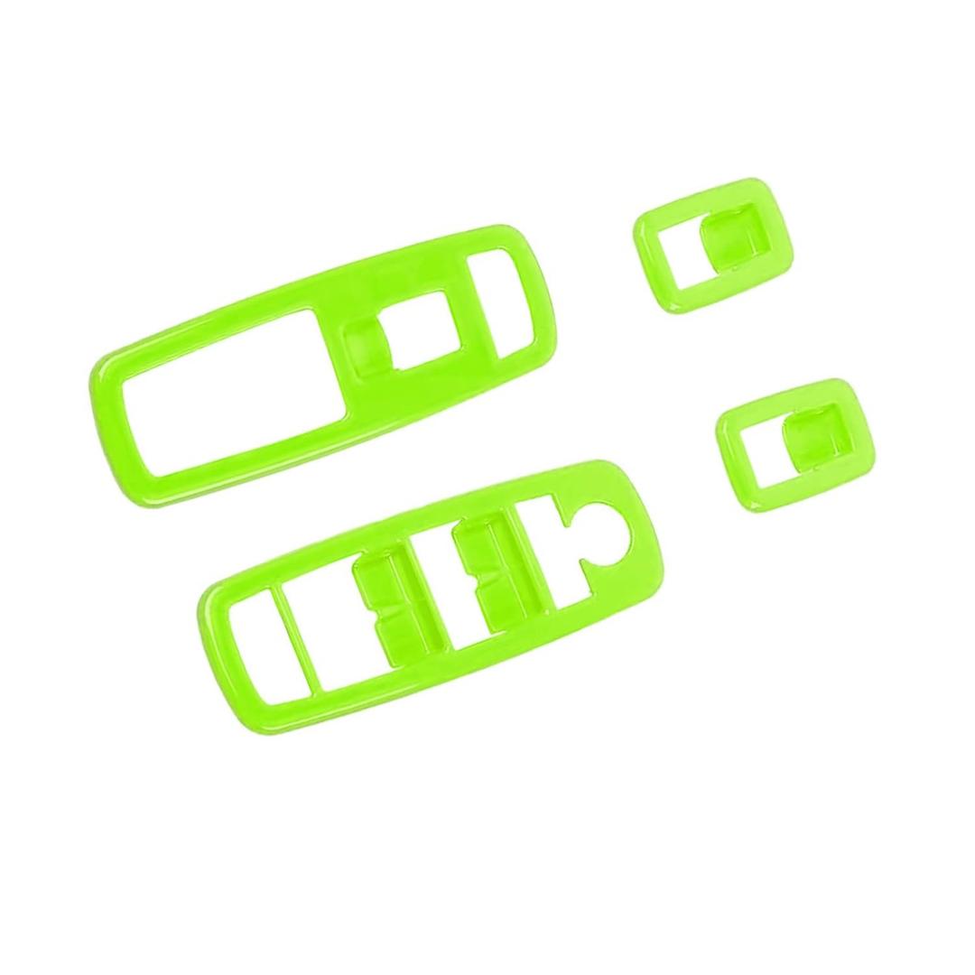 Voodonala Window Lift Switch Power Window Control Regulator Button Embellishment Trim for 2011-2025 Dodge Charger Durango, for 2010-2017 RAM, Interior Accessories ABS Green 4pcs