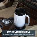 HAUSHOF 24 oz Travel Mug with Handle, Stainless Steel Vacuum Insulated Coffee Travel Mug, Double Wall Travel Mugs with Leakproof Lid, BPA Free, 24 fluid ounces