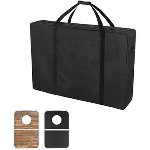 Andacar Cornhole Carrying Case, Professional Corn Hole with Bags Boards Carrying Bag Regulation Cornhole Board Covers Black