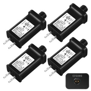 Enhon 4 Pack 29V Class 2 LED Power Supply, UL Certification LED Transformer Replacement, IP44 Waterproof Low Voltage US Plug Adapter for LED String Light Christmas Xmas Tree Light, Black(TS-13W29V)