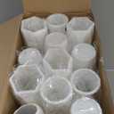 Mimorou 24 Pcs Composite Plastic Flower Vase Ceramic Look Decorative White Unbreakable Plastic Vases for Flower Centerpieces for Living Room Table Home Decor(Stylish Style)