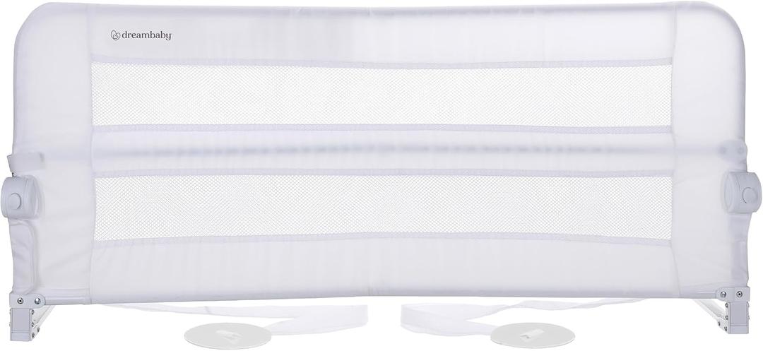 Dreambaby Dallas Bed Rail Guard - Toddlers Bed Rails - with Safety Anchors - Fits Up to Queen Size Mattress - Measures 43.25" Wide & 19.5" Tall - Model L7745,White