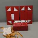 NOVELTYBOXUSA Christmas Gift Boxes with Lids 9.5x7x3.5 Inches Xmas Magnetic Gift Box with Ribbon Gift Card Envelope Tag Hard Cardboard Gift Wrap Box for Eve Holiday Presents Wrapping (1 Count (Pack of 1), Red)