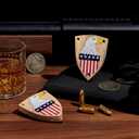 DGWJSU Gun Magnet Mount 35 lbs Rating, Real Wood Gun Magnet, Hidden Magnet Gun Mount for Pistol, Rifle, Shotgun, Using in Wall Gun Rack, Car, Truck, Safe, Desks, Gun Gifts- Shield (1-Pack