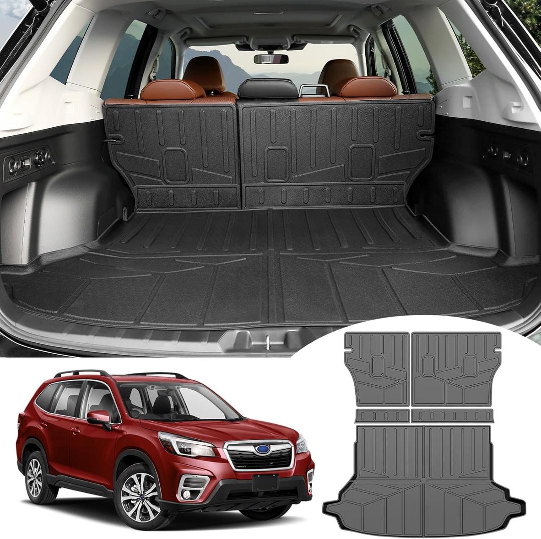 Cargo Mat Fit for 2019-2025 Subaru Forester Accessories Cargo Liner Trunk Mat Seat Back Cover Trunk Liner for 2019 2020 2021 2022 2023 2024 2025 Subaru Forester(Cargo Mat+Seat Back Mat)