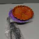 MeyRolizn 2PCS Hummingbird Bird Bath for Outside, Freestanding Metal Flower BirdBaths Bowl with Stake, Detachable Birdfeeder for Outdoor Yard Lawn Garden Decor (2PCS-Purple-Orange)