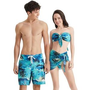 PATPAT Matching Swimsuits for Couples - Two Piece Bikini Sets or Swim Trunks Summer Beach Hawaiian Swimwear Bathing Suits,Men XXL