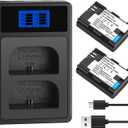 2-Pack LP-E6 LP-E6N Battery and Dual Slot Charger for Canon EOS R7, R6, R5, R, 6D Mark II, 5D Mark IV, 5D Mark III, 5DS, 5DS R, 5D Mark II, 80D, 90D, 6D, 7D, 7D Mark II, C700, XC10, XC15 Camera