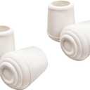 2 x softtouch 1/2" Rubber Folding Metal Chair Leg Cap Replacement Tips, White (4 Pack)