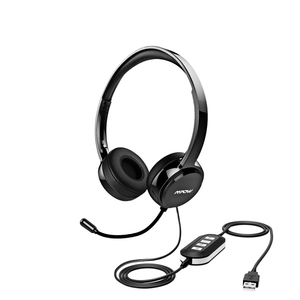 Mpow 071 USB Headset/ 3.5mm Computer Headset with Microphone Noise Cancelling, Lightweight PC Headset Wired Headphones, Business Headset for Skype, Webinar, Phone, Call Center