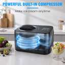 Inoviva Ice Cream Maker, No Pre-Freezing,1.7 Pint Automatic Ice Cream Machine, with Built-In Compressor, Digital Display & Timer, for Ice Cream & Gelato