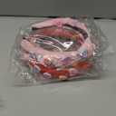 Holiday Heart Candy Embellished Red Headband Conversation Love Heart Charm Knotted Headband Non Slip Wide Top Knot Fashion Hairband Hair Accessories for Women (red)