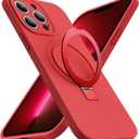 for iPhone 13 Pro Max Case with Magnetic Invisible Stand Compatible with MagSafe Military-Grade Protection Shockproof Silicone iPhone 13 Pro Max Phone Cases for Women Men Gift 6.7'',Red