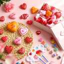 Seenelling 56 Pcs Valentine's Day Foam Hearts for Adults Polystyrene Foam Balls Crafts Painting Kit Paint Your Own Hearts Shape Crafts Gifts DIY Unpainted Paintable Statues for Wedding Wedding Decor