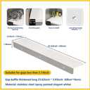Metal Kitchen Refrigerator Gap Partition Countertop Gap Extension Board,Gap Covers Between Countertop and Walls, Refrigerator Side Partition, No Drill(White,23.62 * 3.93inch)