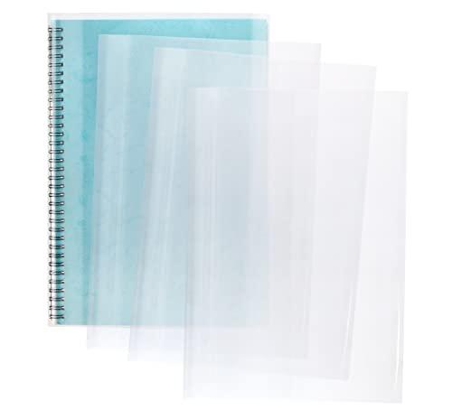 ONLYKXY 10pcs Clear Exercise Book Covers for Home Office Books Waterproof Plastic Sleeves (A4)