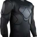 Shinestone Adult Men's Goalkeeper Armor BodyShield Padded Compression Long Sleeves Shirt with Sponge Protector for Football Baseball(Shirt-01,Large)