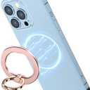 AUROX Magnetic Phone Ring Holder for iPhone 17 16 15 14 13 12 Magnetic Phone Grip for Magsafe Accessories 360 Rotation Adjustable Phone Finger Ring Grip Stand, Removable for Wireless Charging (Pink)