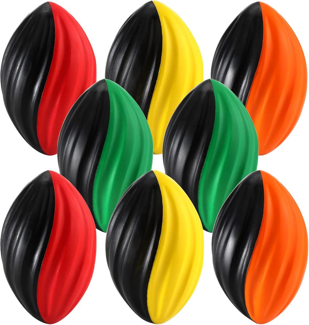Lawei 8 Pieces Mini Foam Footballs, 5 Inch Soft Spiral Foam Football, Colorful Small Toy Footballs, Easy Grip Sports Football for Indoor Outdoor, Party Favors for Kids, 3~12 Years Old