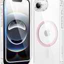 FNTCASE for iPhone 17e & iPhone 16e Case Clear: Magnetic Phone Cases Compatible with Magsafe Anti Yellowing Military Grade Drop Protection Shockproof Protective Transparent Cell Cover (C-A Pink)