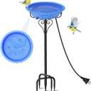 Bird Bath for Outside,40In Vintage Freestanding Bird Baths for Outdoors with Removable Bowl,Bird Baths Feeder with 5 Prongs Base for Garden Patio Yard Lawn Decor (Blue)