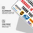 Please Leave Packages In The Box Thank You - Delivery Sign for Outdoor Aluminum (In The Box, 8x12 Inch)