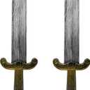 Nicky Bigs Novelties Roman Short Sword Prop  Plastic Medieval Dagger, Gold Handle & Silver Blade Costume Accessory (One Size)