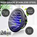 Zonon 24 Pcs Stainless Steel Soffit Vents 4 Inch Round Dryer Vent Cover with Mesh Screen for Home Outdoor Bathroom Wall Ceiling Outside Exterior Exhaust (Black)