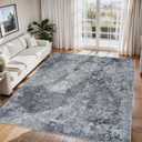 6x9 Area Rugs for Living Room Rug Washable: Abstract Rug for Dining Room Bedroom Carpet Non Slip 6 by 9 Indoor Modern Nursery Home Office Black