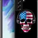 CARLOCA Compatible with Samsung S22 Case,American DJ Skull Samsung Galaxy S22 Cases Graphic Design Shockproof Anti-Scratch Drop Protection Case