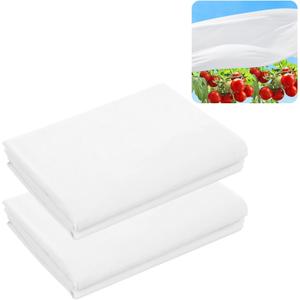 DECOHS 2 Pcs Plant Sun Protection Cloth, 20 x 10 Ft Garden Plant Shade Cloth, Non-Woven White Light Refraction Sunshade Cloth for Protecting Plants Vegetable Rows from Direct Sunlight