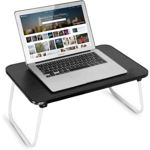 Lap Desks Laptop Tray for Bed or Couch, Breakfast Serving Tray with Folding Legs, Portable & Lightweight Mini Table, Laptop Stand for Working, Reading and Writing, Black, 17"D x 12.2"W x 8.3"H