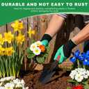 Garden Tool Set, 4 Pack Gardening Tools, Stainless Steel Heavy Duty Hand Cultivator, Hoes, Shovel, for Planting Weeding Digging, Gardening Gifts for Women,Orange