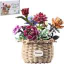 Insgen Ever-Blooming Wooden Bouquet Building Set, 3D Wooden Flower Kit | DIY Botanical Collection Model Set, Home Office Shelf Decor, Detailed Simulation Craft for Adults & Women