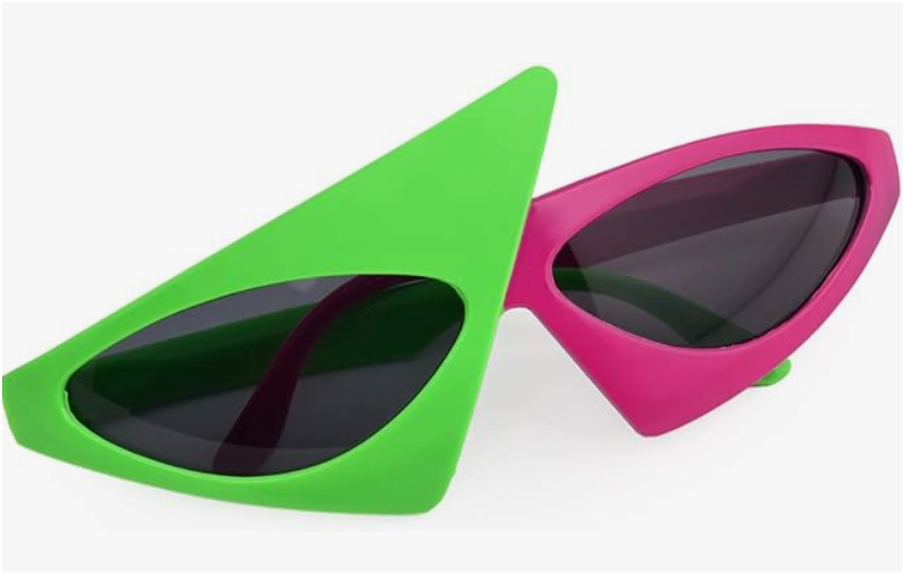 Novelty Party Sunglasses 80s Asymmetric Glasses Neon Glasses for Hip Hop Dance Halloween Party