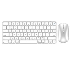 Bluetooth Keyboard and Mouse for Mac, Rechargeable, Mini Size, Ultra Slim, Quiet Typing, 4 Level DPI, Wireless Keyboard and Mouse Compatible with Mac, iPad, iPhone, MacBook Air/Pro, White