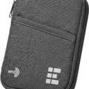 Zero Grid RFID Passport Holder & Travel Wallet, Zippered Wallet for Men & Women, Fits Passport, Cards, Cash, Tickets, ID, Sim Card; Premium & Compact Travel Document Holder - Shadow Grey (Single)