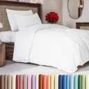 Duvet Cover Twin/Twin XL Size Set - Extra Soft Duvet Cover 68 x 90 with 1 Pillow Sham - Hotel Luxury, Easy Care and Fade Free with Zipper Closures & Ties - Comfy, Cozy Breathable Bedding Set (White)