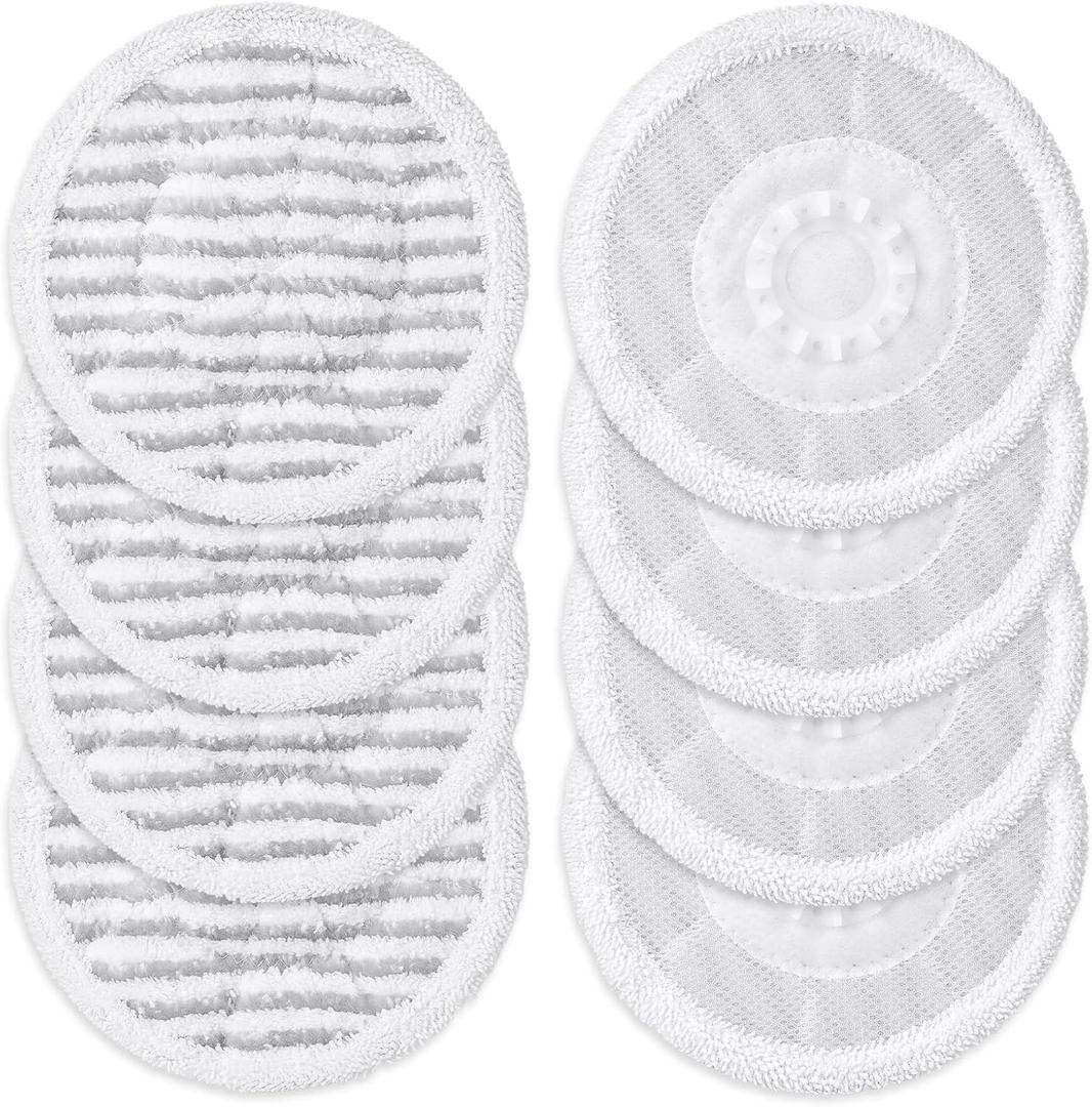 8 Pack Steam Mop Pads Compatible with Shark S8201 S8001 S7001 S7201 S7005 S7000 Series, S7000AMZ S7001TGT– Microfiber Replacement Scrub Pad, All-in-One Reusable Cleaning Refills for Hard Floor