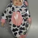 BABESIDE Baby Doll Girl - 17-Inch Soft Body Realistic Baby Doll with Blue Eyes and Cow Outfit Lightweight Real Life Baby Dolls for 3+ 4 5 6 7 8 9 Years Girl Birthday Gifts, Pretend Play and Christmas